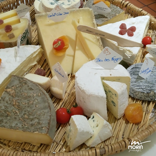 Exemple des plateaux de fromages réalisé sur-mesure par Morin Fromager
