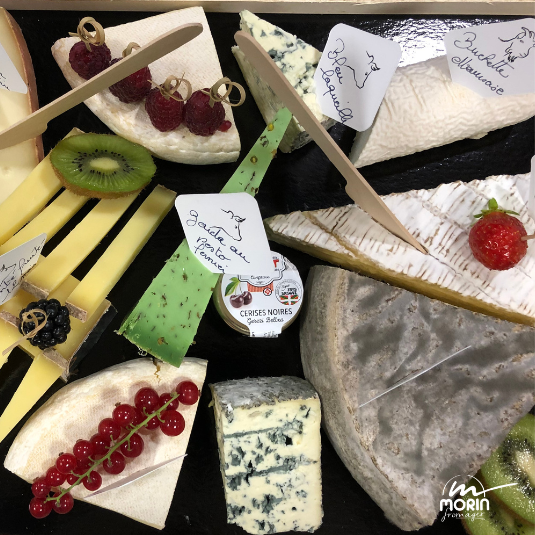 Exemple des plateaux de fromages réalisé sur-mesure par Morin Fromager